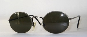 High quality, classic oval half rimless sunglasses with nylon thread