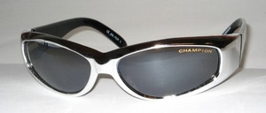 Sporty outdoor sunglasses with wide black temples