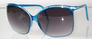 Large crystal light blue sunglasses in the 70s style, Made by Bolle'in France