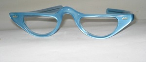 From the 60s: Beautiful acetate half-moon frame in half-moon look with straight temples, Made in France for SELECTA USA