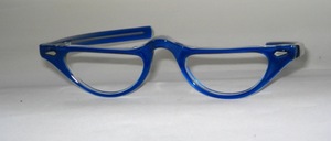 From the 60s: Beautiful acetate half-moon frame in half-moon look with straight temples, Made in France for SELECTA USA