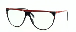A fashionable ladies acetate frame with straight shaped upper frame