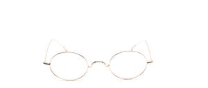 Eine edle klassische ovale Brillenfassung im antiken Stil mit langen Schläfenbügeln