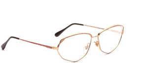 A very light metal women's glasses frame in matt gold-pink in a progressive lens suitable size