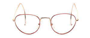 Timeless classic mare Frame in gold with red glass rim and sports strap