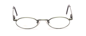 Aparte metal frame in metallic green with engraved rim and flex hinge