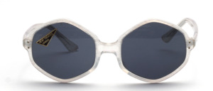 Large, 6-edged 1970s acetate sunglasses