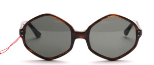 Large, 6-edged 1970s acetate sunglasses