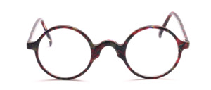 Classic round acetate frame in multicolored mottled