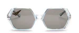 Large 1970s sunglasses in square design with milled side panels