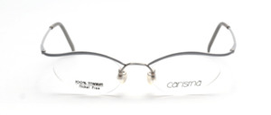 Pretty titanium glasses with nylon thread in cateye form in matt silver by Carisma