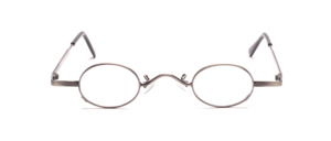 Oval metal frame with a small disc, well suited for high diopters, very easy to wear for adults