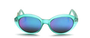A sturdy oval sunglasses in green matte material with golden KAPPA logo on the hanger