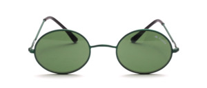 Oval W-bridge metal goggles from Kappa in dark green with green discs