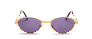 An almost oval metal sunglasses with double bridge