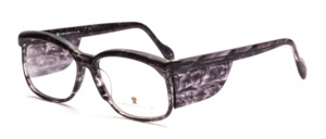 Attractive acetate frame in transparent gray by Neostyle with side protection