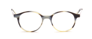Panto Frame in horn optic with matt black metal straps
