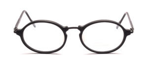 Oval Acetate in black with black metal bridge and black temples by Valentino Toscani