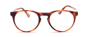 Havana-colored panto Frame with keyhole bridge and flex hinge by Braun Classics