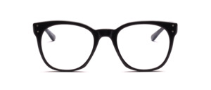 Attractive retro frame in black acetate with two decorative rivets at the front, in a retro style reminiscent of an original from the 1960s