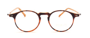Panto Frame of Braun Classics with keyhole bridge in brown gradient patterned