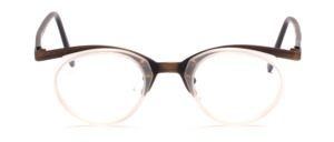 Designer frame by Valentino Toscani in antique gold with matt white patterned acetate frame