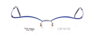 Pretty titanium glasses with nylon thread in cateye form in royal blue by Carisma