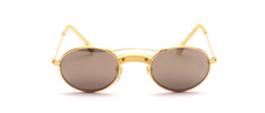Oval metal sunglasses for children in gold with reinforced bridge