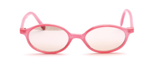Oval sunglasses for adults in pink with slightly gray tinted windows