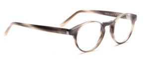 Acetate frame in gray with keyhole bridge and flex hinge by Braun Classics