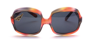 Large, angular acetate sunglasses of the 1970s