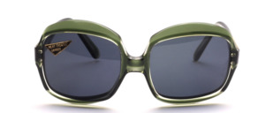 Large, angular acetate sunglasses of the 1970s