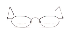 Edle federleichte flach 8-eckige Edelstahl Brillenfassung der 1990er Jahre