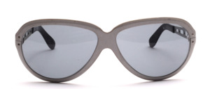 A great, slightly larger aluminum 1970s sunglasses with pin holes