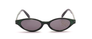 Small green sunglasses with gray slices of tropical