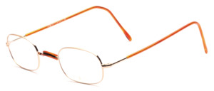 Golden metal frame with flexible hinge with W-bar with brown W-bar base and brown-coated straps