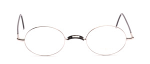 Oval glasses in silver with flex hinge