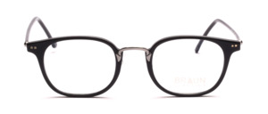 Black acetate frame with gun-colored metal bridge by Braun Classics