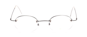 Oval, delicate, lightweight semi-rim glasses in black made of stainless steel