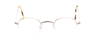 Halbrandbrille in Silber mit feinen Ziselierenden vorne und an den Bügeln
