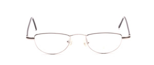Silver stainless steel frame, suitable as reading glasses, with black plated straps