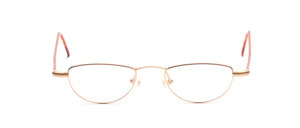 Matt golden stainless steel frame, suitable as reading glasses, with brown-coated temples