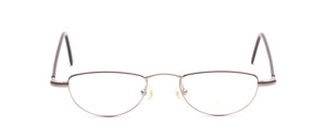 Gray stainless steel frame, suitable as reading glasses, with black-coated temples