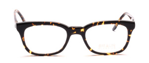 Retrofassung in tortoiseshell colors with silver metal on the stirrup neck