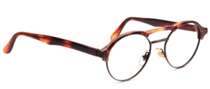 Double stem Frame for men in antique gold combined with brown acetate