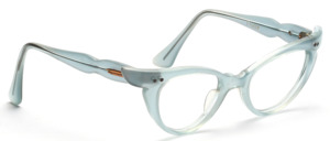 Classic vintage cat eye frame in light blue from the 50s with a beautiful curved upper beam
