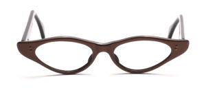 Flache 50er Jahre Brillenfassung für Damen mit ausgestellten Seiten