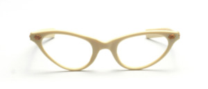 1950s vintage frame in ivory with straight temple temples