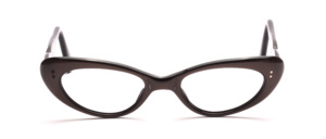 1950s acetate frame in brown with 2 decorative rivets each on the front and on the temples