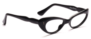 1950s acetate frame in black with 2 decorative studs on the front and on the temples